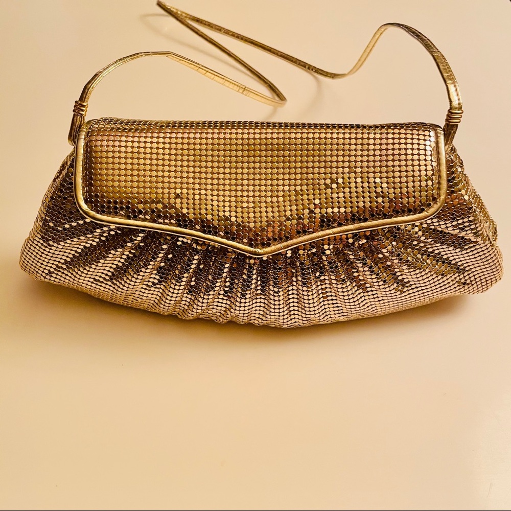 Whiting and Davis classic gold bag